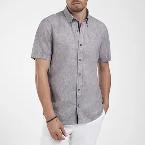 پیراهن آستین کوتاه یقه دکمه دار مردانه ام کی مدل 1899