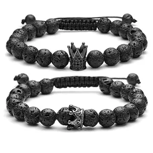 دستبند ذاریات مدل King Black کد 106 مجموعه دو عددی