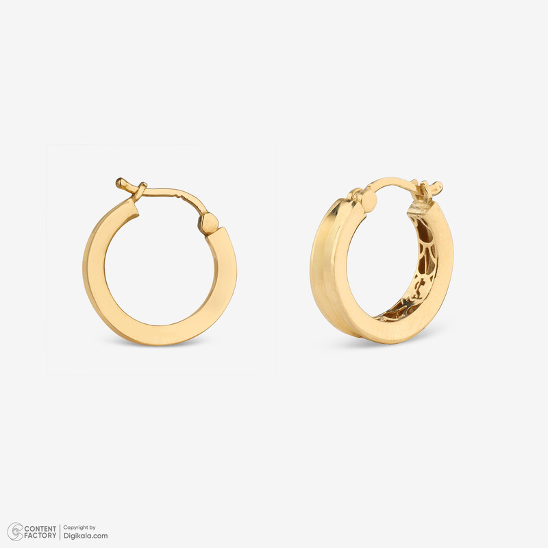 گوشواره حلقه‌ای طلا 18 عیار زنانه گلدم مدل E125023 - 4