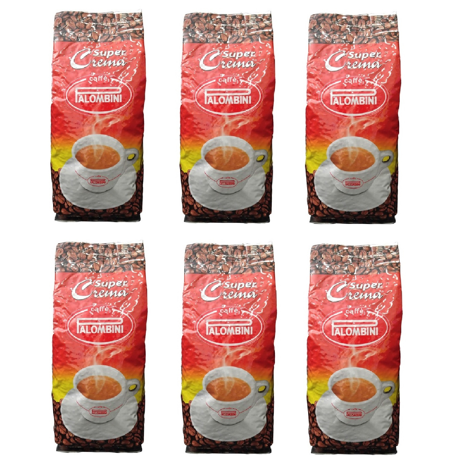 دانه قهوه پالومبینی مدل SUPER CREAMA با وزن 1000 گرم بسته 6 عددی