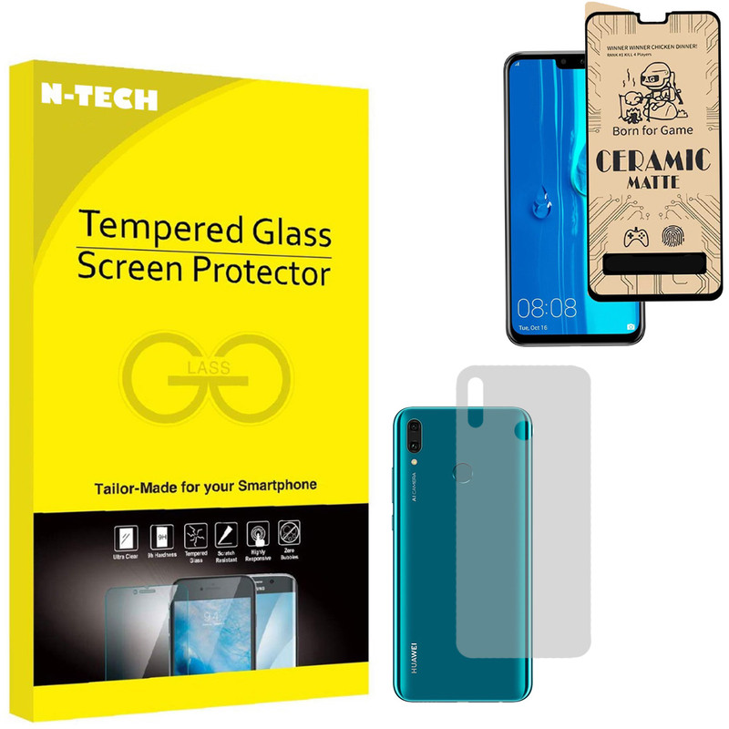  محافظ صفحه نمایش سرامیکی مات انتک مدل CRBKM-01 مناسب برای گوشی موبایل هوآوی Y9 2019 به همراه محافظ پشت گوشی 