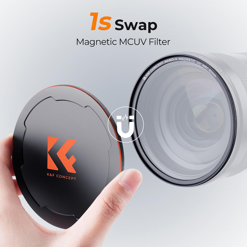 فیلتر لنز کی اند اف مدل   UV MAGNETIC + CAP NANO-X  - 82 MM