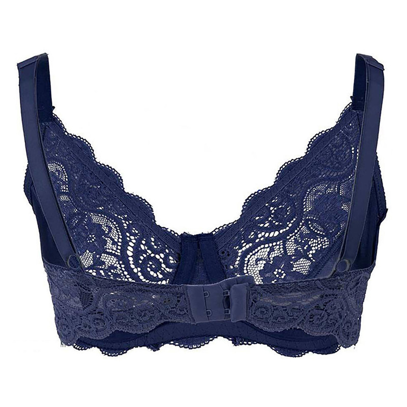 سوتین زنانه لین مدل فنردار گیپوری کد 4680-614 رنگ سرمه ای