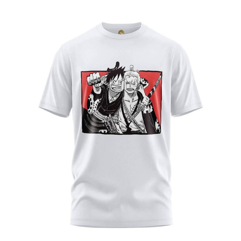 تی شرت آستین کوتاه مردانه هومرو مدل TW427 طرح انیمه وان پیس