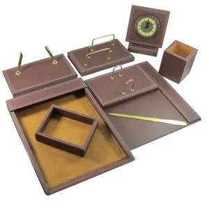 مجموعه لوازم اداری رومیزی 9 تکه کد 6 BROWN