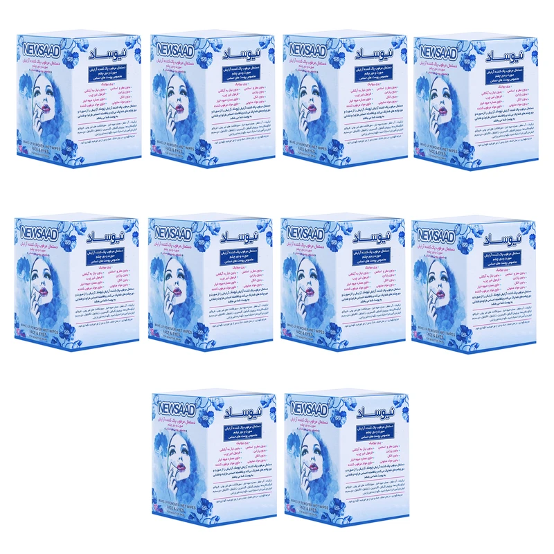 دستمال مرطوب نیوساد مدل Mak-BL ده بسته 12 عددی