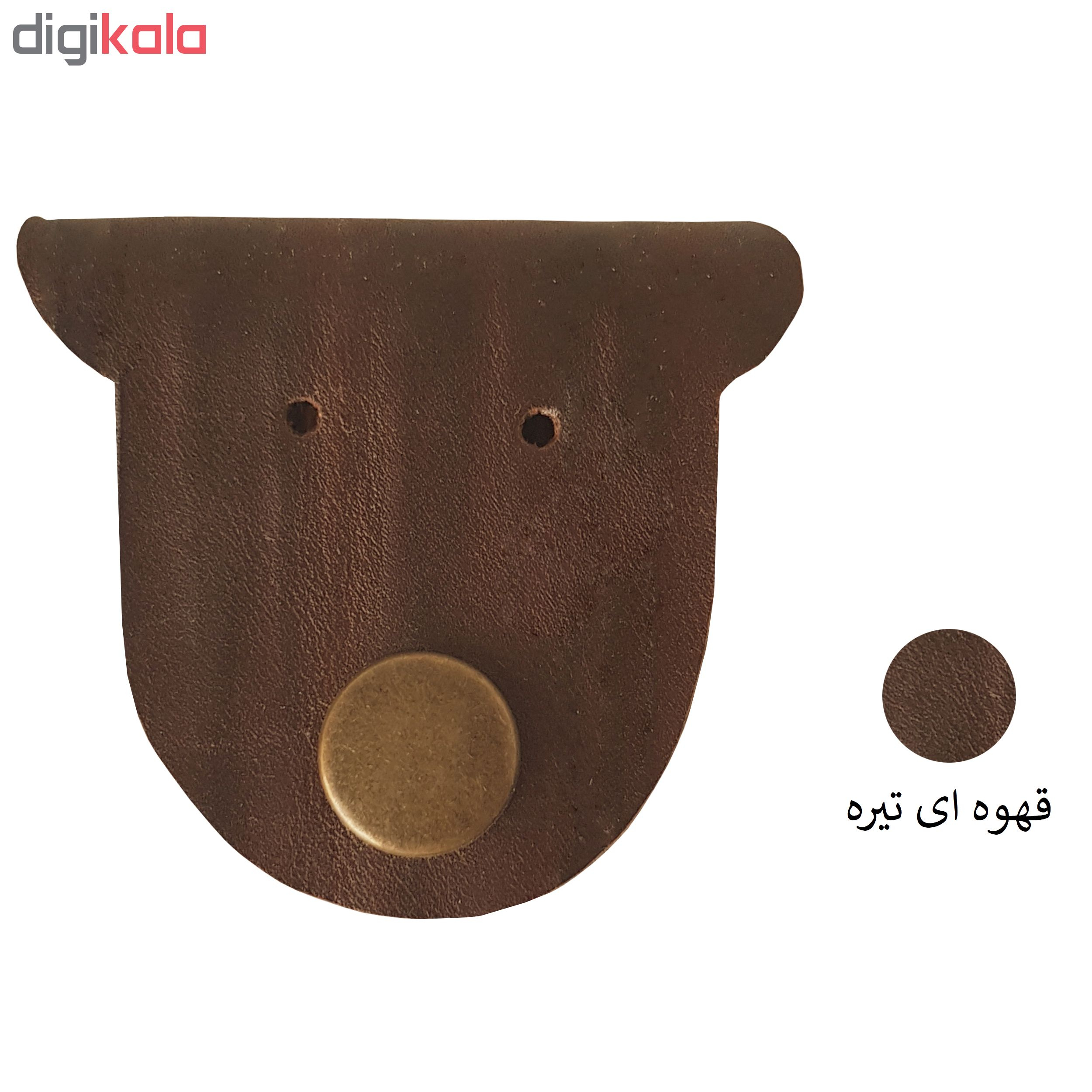 کیف هندزفری چرم طبیعی گاوی دست دوز لمونو طرح صورتک مدل GR45