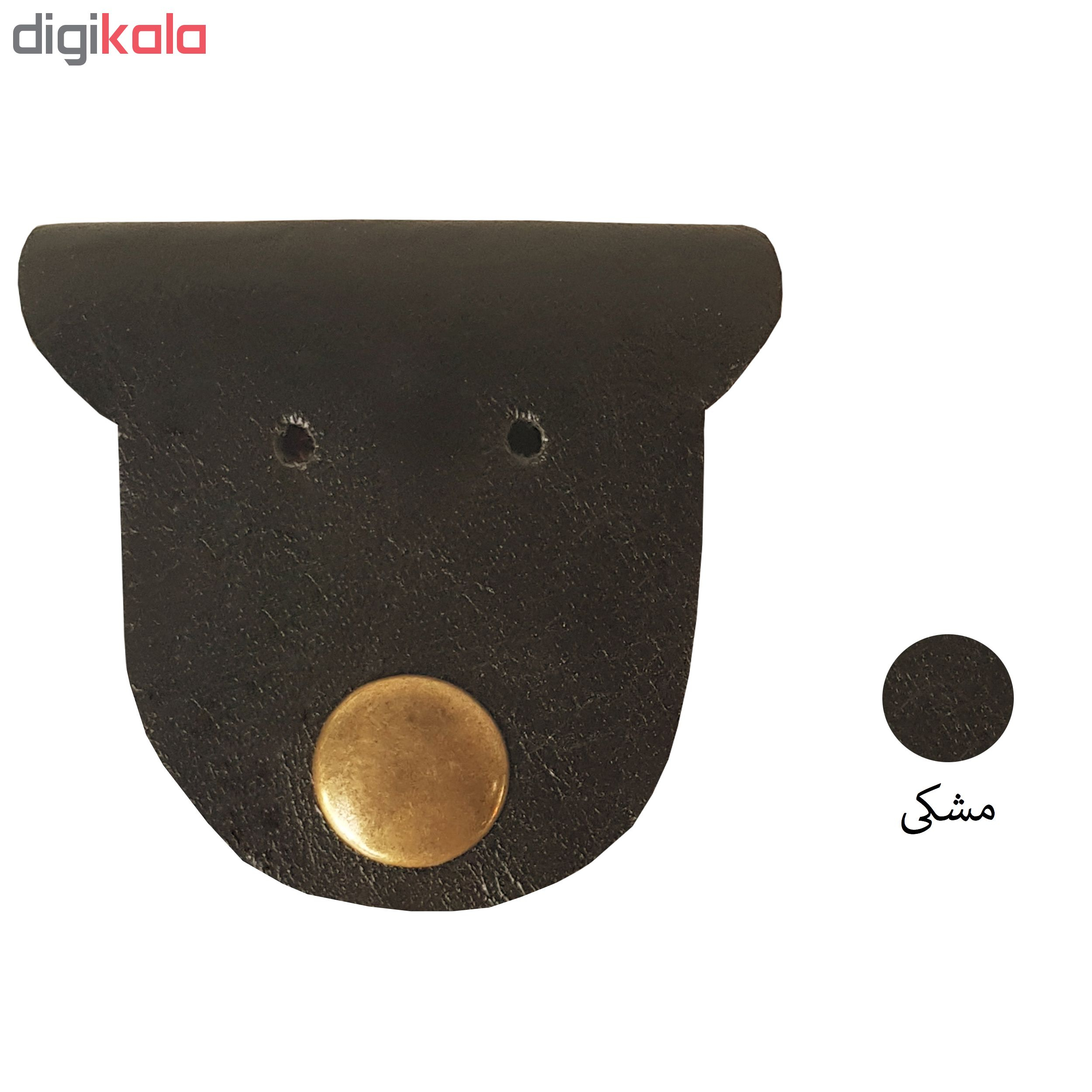 کیف هندزفری چرم طبیعی گاوی دست دوز لمونو طرح صورتک مدل GR45