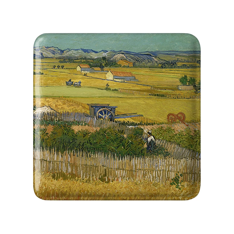 مگنت خندالو طرح برداشت ونسان ونگوگ (Van Gogh) مدل مربعی کد 36788