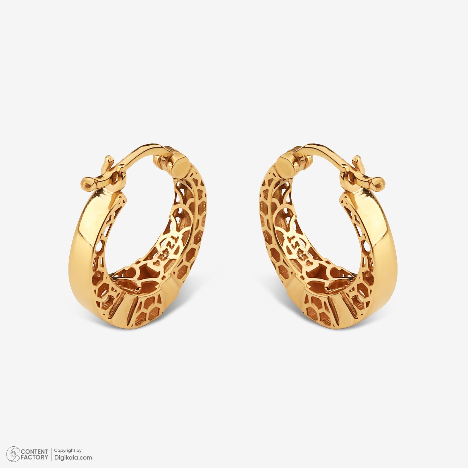 گوشواره کلیپسی طلا 18 عیار زنانه گلدم مدل E245013 -  - 5