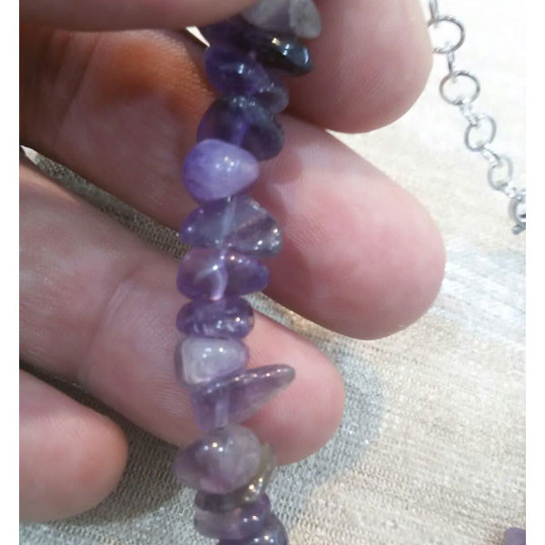 دستبند مدل سنگ طبیعی آمتیست