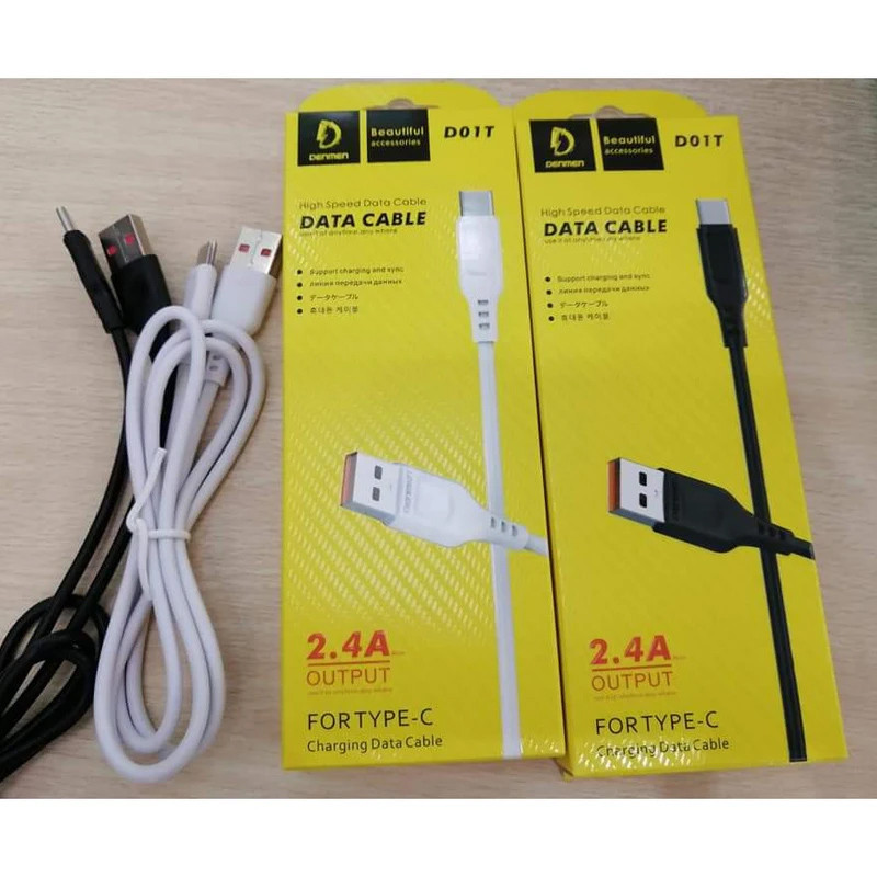 کابل تبدیل USB به USB-C دنمن مدل D01T طول 1 متر مجموعه 5 عددی