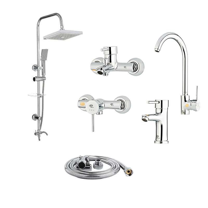 ست شیرآلات پیچک مدل تنسو کد ST120 مجموعه 6 عددی