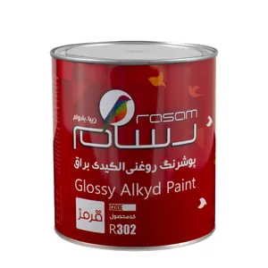 پوشرنگ روغنی آلکیدی قرمز رسام کد R302 حجم 3.78 لیتر