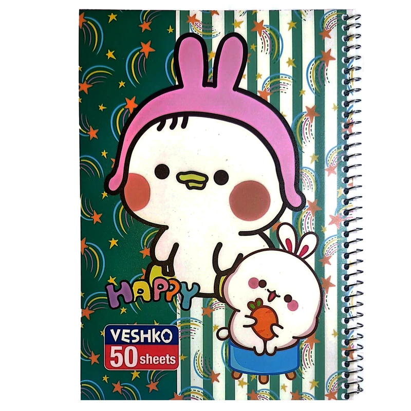 دفتر مشق 50 برگ وشکو طرح فانتزی کد 1008