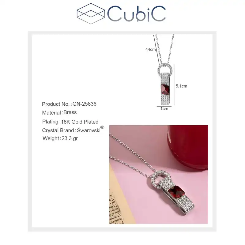 گردنبند زنانه کوبیک مدل QN-25836