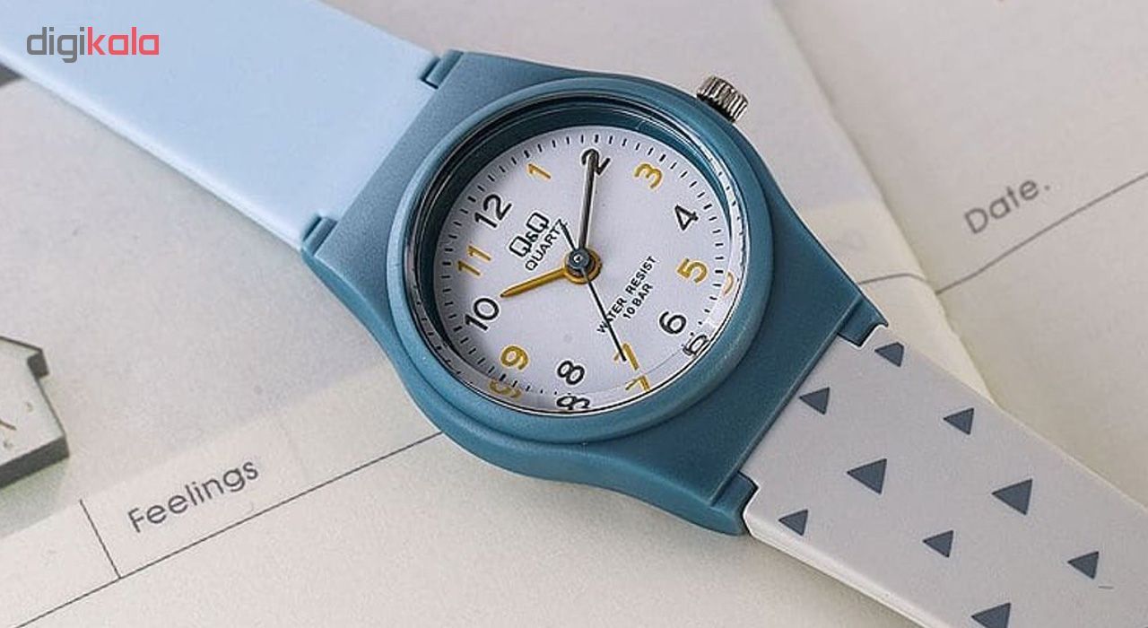 ساعت مچی عقربه ای بچگانه کیو اند کیو مدلvp47j035y به همراه دستمال مخصوص برند کلین واچ -  - 3