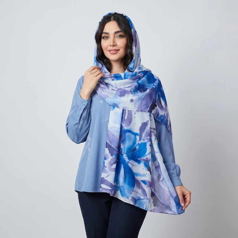 شال زنانه مدل نخی جدید آبرنگی مزونی کد ana-2358