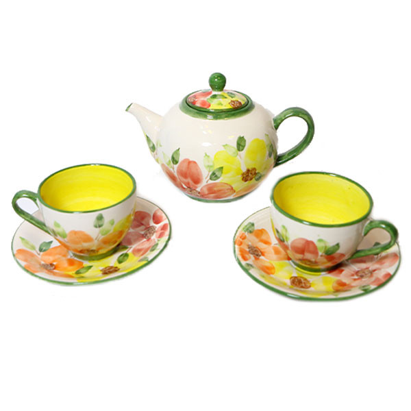 سرویس چای خوری 6 پارچه طرح گل درشت کد 004