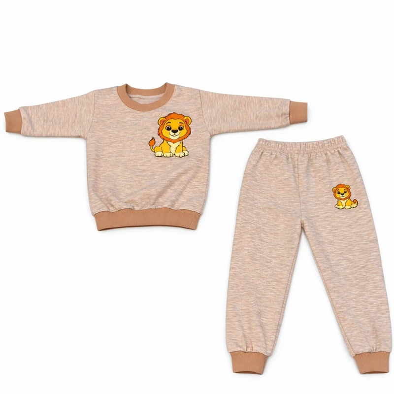 ست تی‌شرت آستین بلند و شلوار راحتی بچگانه مدل سیمبا