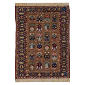 گلیم دستبافت یک و نیم متری طرح خشتی کد AR04