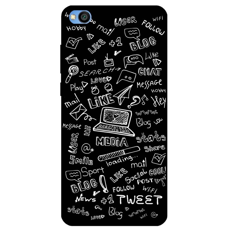 کاور مگافون طرح رسانه های اجتماعی مدل 1898 مناسب برای گوشی موبایل شیائومی Redmi Go