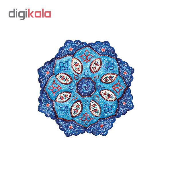 بشقاب میناکاری طرح اسلیمی قطر 16سانتی متری