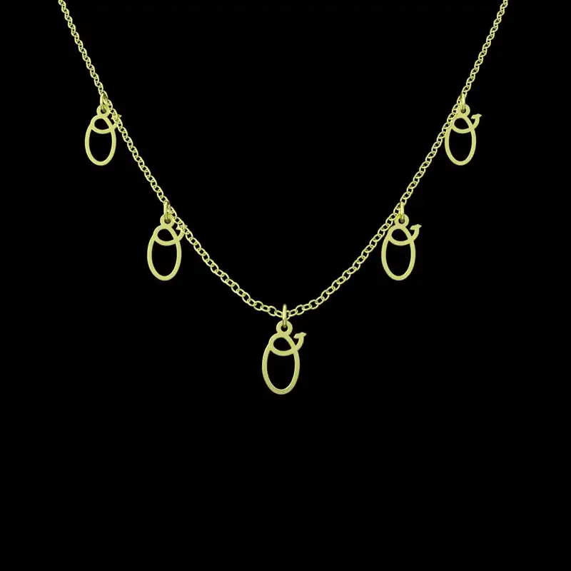 گردنبند طلا 18 عیار زنانه مدوپد مدل حرف O کد RNA17031