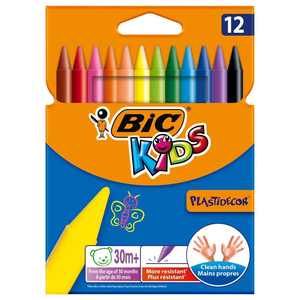 پاستل روغنی 12 رنگ بیک مدل Kids plasti decor کد 91062