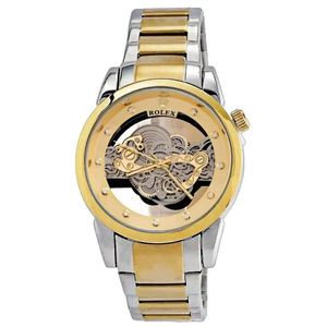 ساعت مچی عقربه‌ای کوارتز مردانه مدل پشت شیشه ای موتور نمایان کد 01