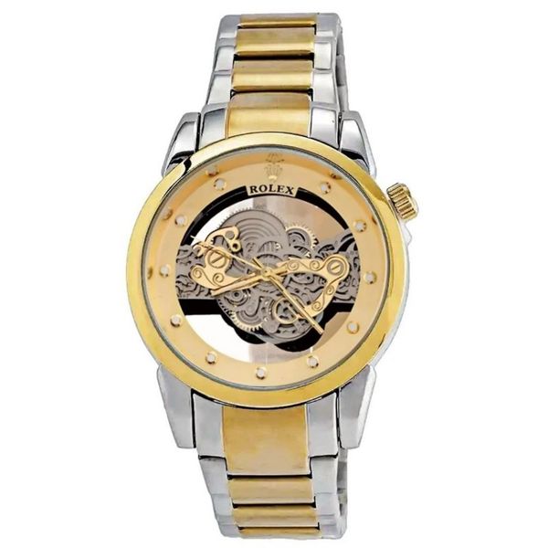 ساعت مچی عقربه‌ای کوارتز مردانه مدل پشت شیشه ای موتور نمایان کد 01