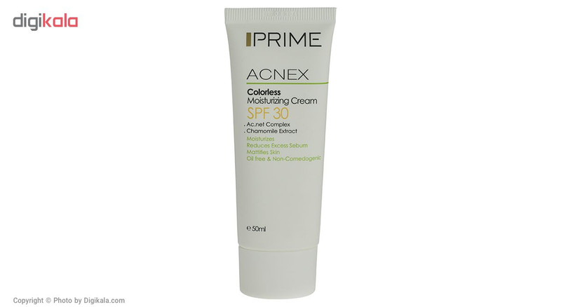 کرم مرطوب کننده بدون رنگ پریم مدل Acnex SPF 30 حجم 50 میلی لیتر