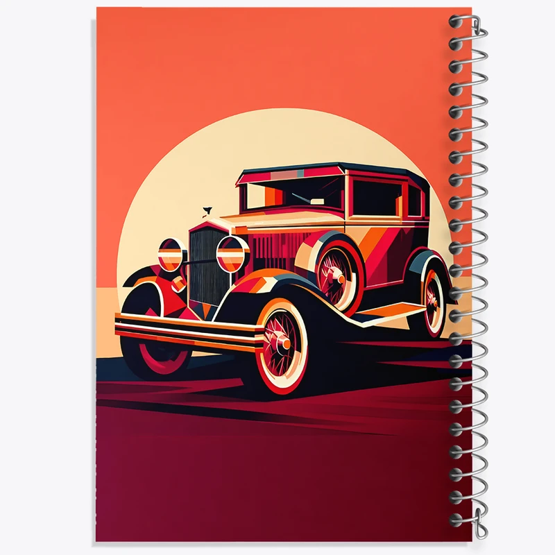 دفتر مشق 100 برگ خندالو طرح ماشین کلاسیک کد F8000