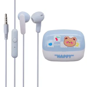 هندزفری طرح فانتزی خرس مدل Happy Teddy_XY72 به همراه کیف هندزفری