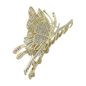 کلیپس مو زنانه مدل مجلسی لوکس طرح پروانه نگین دار کد 4057