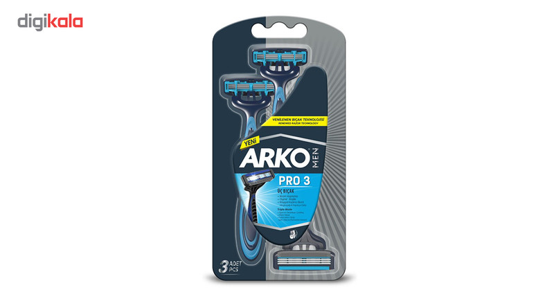 خود تراش مردانه آرکو مدل 3 Shave Blade بسته 3 عددی خود تراش مردانه آرکو مدل 3 Shave Blade بسته 3 عددی
