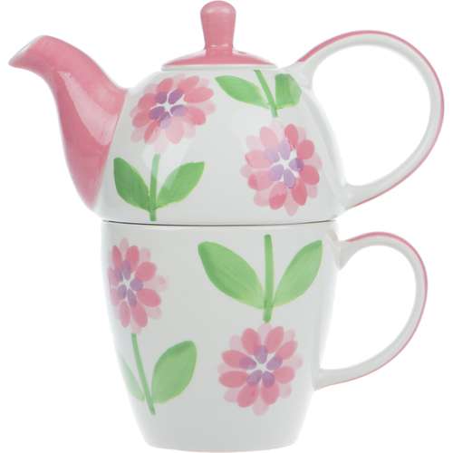 سِت قوری و ماگ سرامیکی تایلندی مدل Pink Pot