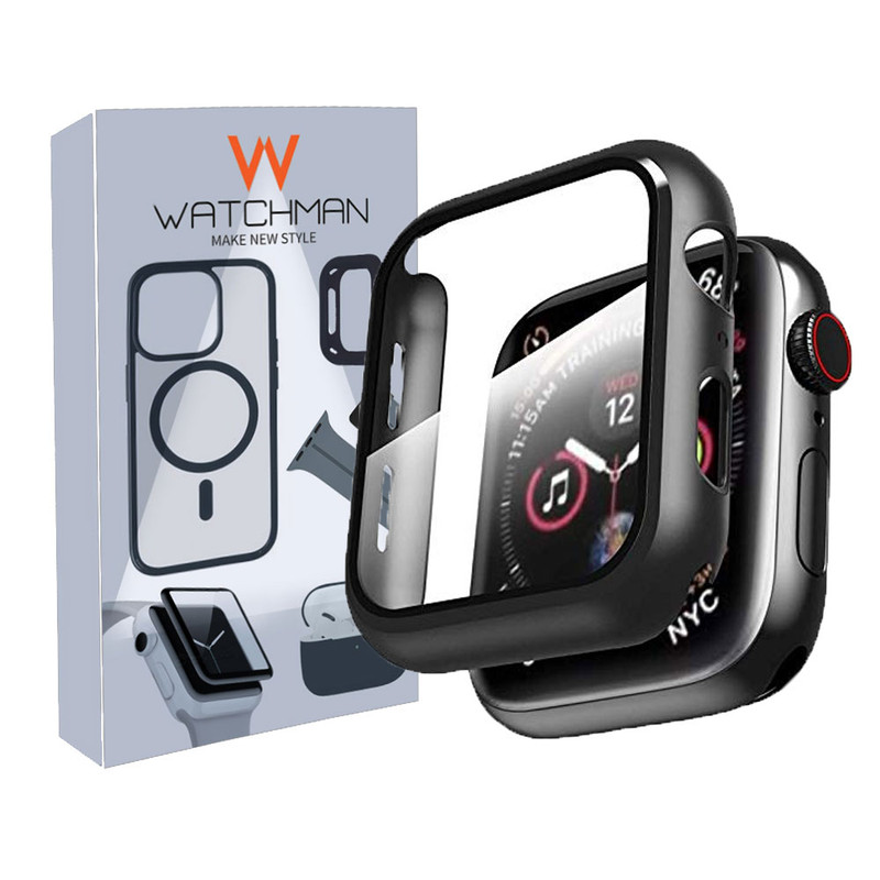 کاور واچ من مدل Full-Wm مناسب برای اپل واچ سری se/1/2/3/4/5/6/7/8/9/2021/2023/aluminum case سایز 40 میلی متری به همراه محافظ صفحه نمایش