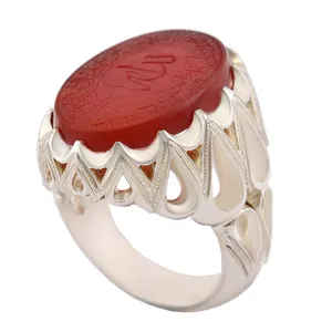 انگشتر نقره مردانه بازرگانی میلادی مدل رکاب دست ساز استاد کاوه کد AM_2761