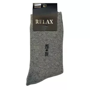 جوراب مردانه ریلکس مدل پشمی حوله‌ای 317 رنگ طوسی روشن