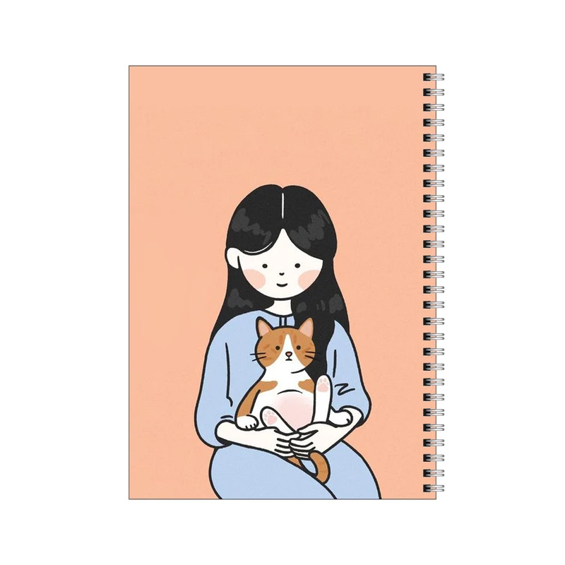 دفتر مشق 100 برگ بامبیلیپ طرح دختر و گربه مودب کد 5666424