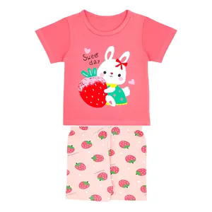 ست تی شرت آستین کوتاه و شلوارک دخترانه مدل g053