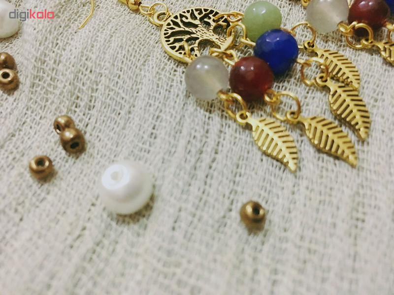 گوشواره آویز زیورآلات خرداد مدل 573E طرح برگ درخت زندگی