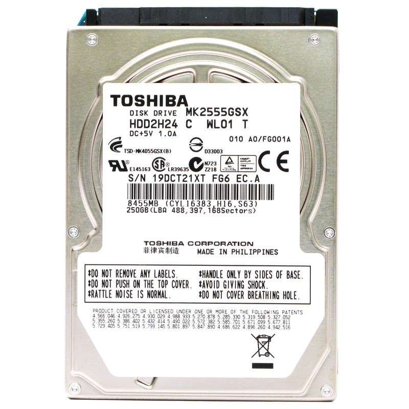 هارددیسک اینترنال توشیبا مدل MK2555GSX ظرفیت 250 گیگابایت هارددیسک اینترنال توشیبا مدل MK2555GSX ظرفیت 250 گیگابایت