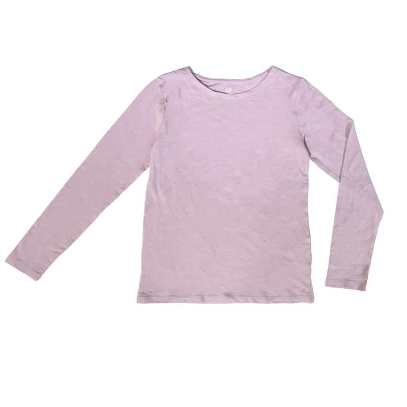 تی شرت آستین بلند دخترانه اچ اند ام مدل 127223 ساده