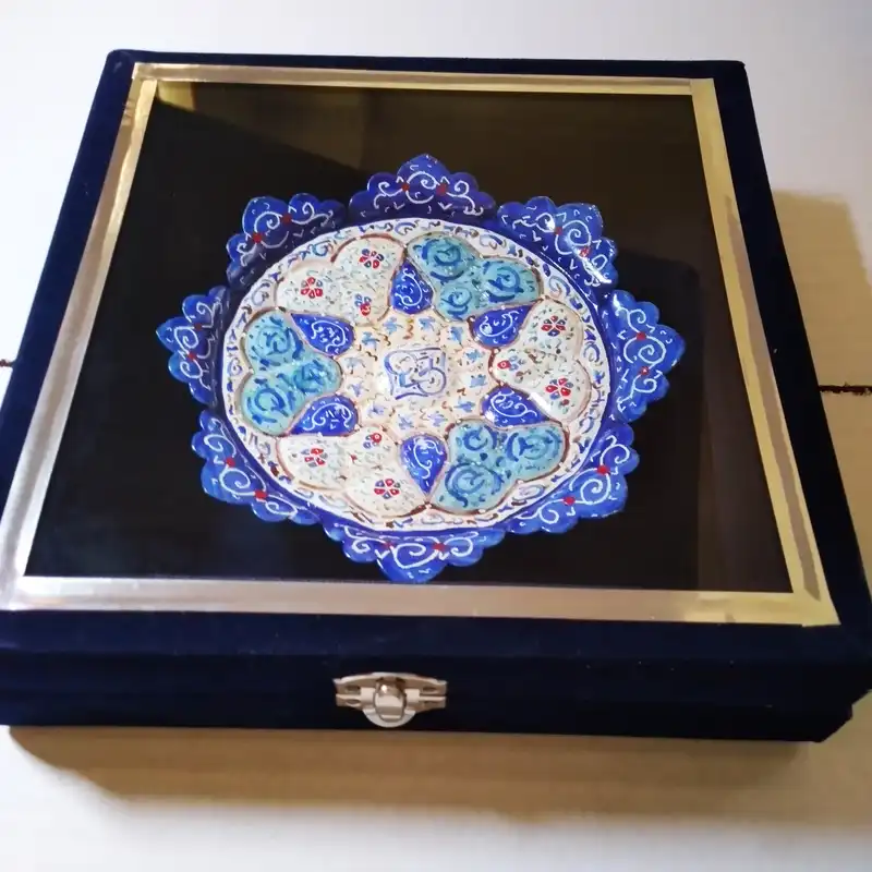 بشقاب میناکاری مدل گل کد 1202020