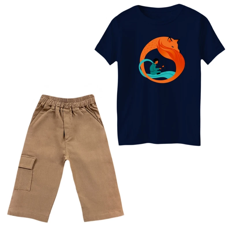 ست تی‌شرت و شلوارک پسرانه مدل شازده کوچولو کد 01