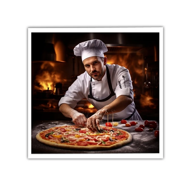 تابلو نوری بکلیت طرح آشپزی و پیتزا مدل W-MID-19968