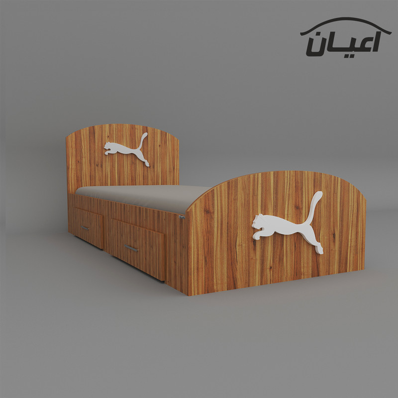 تخت خواب یک نفره اعیان مدل FH460 طرح اسپرت سایز 90x200 سانتی متر