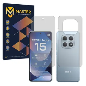 Master Resistant model matte screen protector suitable for Xiaomi Redmi Note 15 4G Mobile phone along with the back protector